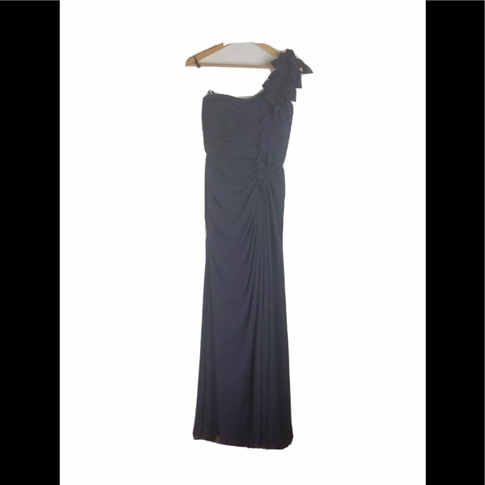 Tadashi Shoji Navy blue chiffon gown size 2